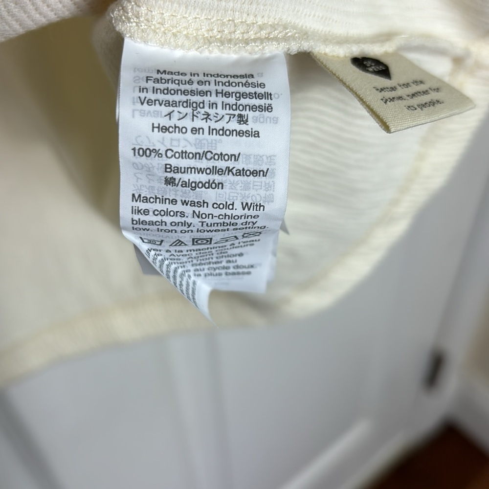 MADEWELL Button back Ottoman jacquard cream color short sleeve blouse size Small - Picture 10 of 10